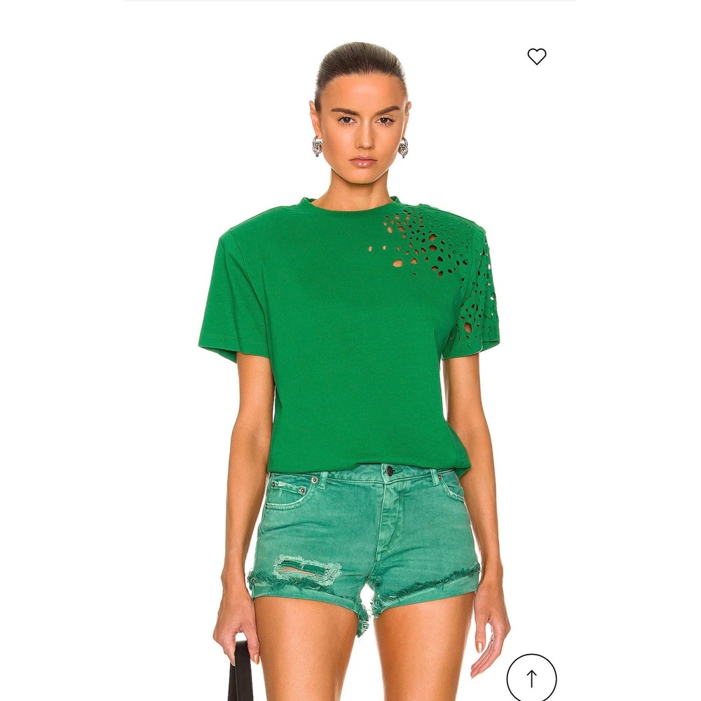 Seroya Caroline T-Shirt Amazon Green Padded Shoulders Laser Cut Size M